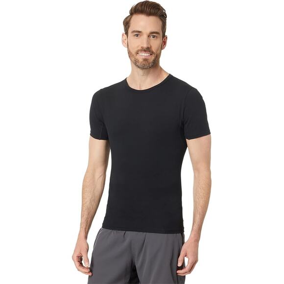 SPANX for Men Classic Black Cotton Spandex T-Shirt Crew Neck Size 2XL NWT - Picture 1 of 12